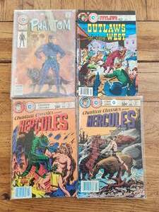 lot 147 image: Charlton Comics - The Phantom #67, Outlaws of the West #82, Hercules #4, 9