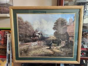 lot 19 image: Large framed and matted Train artwork by Don Breckon- 1981 - 28.5x 36.5