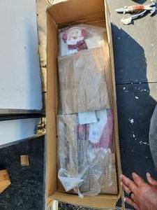 lot 172 image: Glitzhome - wooden three-tiered snowman decor. - 40H