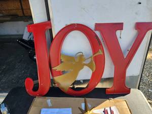 lot 190 image: Glitzhome - metal JOY Angel yard stake with some rash