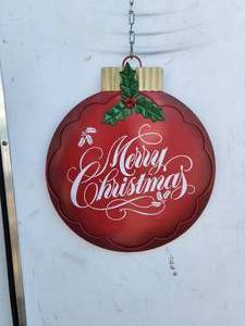 lot 192 image: Glitzhome - 23 metal Merry Christmas ornament - yard stake or hanger