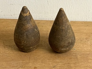 lot 38 image: Two (2)&nbspANTIQUE Victorian Solid Wood Plumbers Pipe-Flaring Turnpins -&nbspAmazing Patina