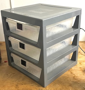 lot 57 image: LEGO 3-Drawer Storage Organizer with Sorting Trays