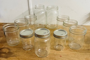 lot 99 image: Eleven (11) Wide &amp Small Mouth&nbsp Kerr Mason Jars