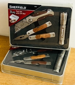 lot 115 image: Two (2) Sheffield 3 Piece Tool Sets W Gift Box (Bid is times the quantity of 2)