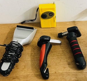 lot 152 image: NOAA Instant Weather Alert System, Electric Window DeIcer, &amp Two (2) Window BreakerSeatbelt Cutter Multitools