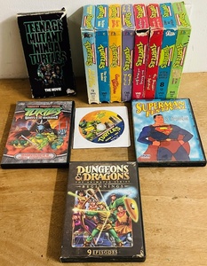 lot 175 image: Nine Vintage Teenage Mutant Ninja Turtles VCR Movies &amp Four DVDs Which Also Includes Superman and Dungeons &amp Dragons