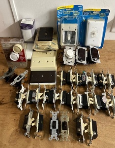 lot 253 image: Large Selection of Light Switches, Dimmers, &amp Wall Covers