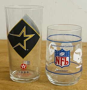 lot 270 image: Vintage 1994 Texaco Houston Astros Glass &amp Vintage NFL NFC Central Glass WOld Tampa Bay Buccaneers Helmet Design