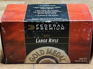 lot 216 image: Federal Premium Gold Metal Match Large Rifle Primers
