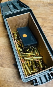 lot 204 image: Large Amount of Loose .308 Shells & Small Box Marked .38 Target w 9mm and .38 Shells - All Packed in a Stout Stuff Field Box