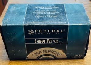 lot 280 image: Federal Ammunition Box of Large Pistol Primers No. 150 - QTY. 1000