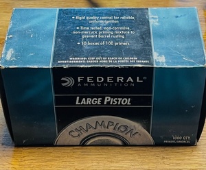 lot 290 image: 1000 Count Box of Federal Ammunition Large Pistol Primers