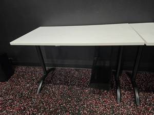 lot 11 image: White Gaming Desk w Oversize Gaming PC Rack.  Desk Measures 48 x 24 x 30