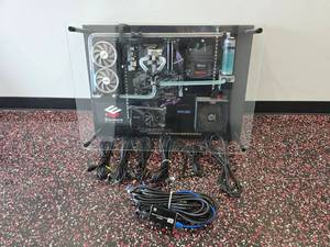 lot 159 image: Absolutely Beautiful FluidX Liquid Cooled Wall Mounted Gaming Computer w Lights