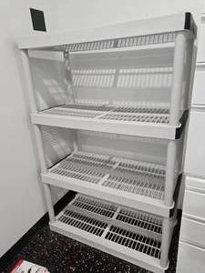 lot 196 image: HDX Plastic Storage Shelf