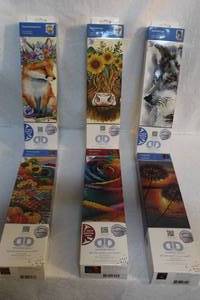 lot 84 image: lot of 6 Diamond paintings kits has Fox,Cow,wolf,and more