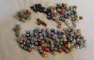 lot 87 image: lot of Murano glass beads also known as venetian glass beads or large hole beads