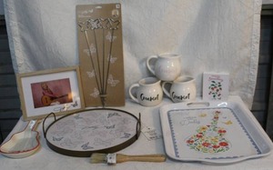 lot 93 image: Mixed Dolly Parton lot 2 serving trays guitar spoon holder butterfly skewers and much more see pictures