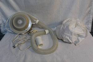 lot 212 image: vintage General Electric (GE) portable soft bonnet hair dryer, likely from the mid-20th century