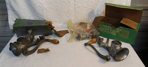 lot 10 image: Not one but 2 vintage manual food and meat chopper
