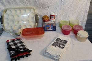 lot 177 image: Cooling egg holder and  Budweiser salt and pepper shaker and much more see pictures