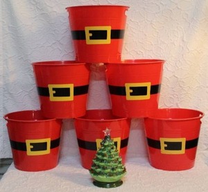 lot 228 image: Christmas buckets and ceramic Christmas tree