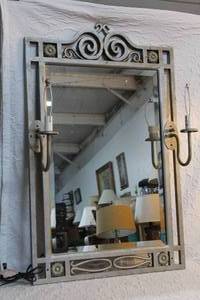 lot 233 image: Mirror with to lights on it
