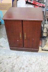 lot 272 image: Sauder computer armoire or credenza in a cherry finish