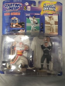 lot 107 image: 1998 STARTING LINEUP CLASSIC DOUBLES NOLAN RYAN & WALTER JOHNSON IN ORIGINAL PACKAGE