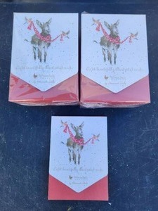 lot 35 image: Wrendale Designs Greeting Card - All Wrapped Up - Donkey - 13 packs of 8