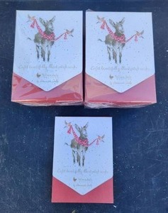 lot 18 image: Wrendale Designs Greeting Card - All Wrapped Up - Donkey - 13 packs of 8