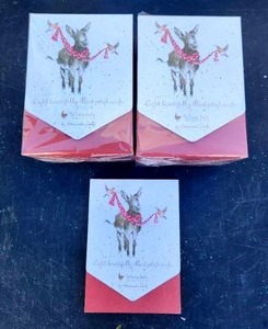 lot 50 image: Wrendale Designs Greeting Card - All Wrapped Up - Donkey - 13 packs of 8