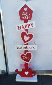 lot 80 image: Glitzhome - 36 H Wooden Happy Valentine Yard Stake