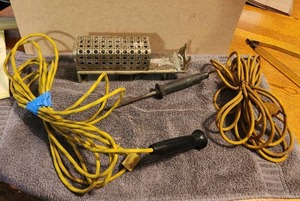 lot 149 image: Vintage heavy duty electric soldering irons - solder iron holder - Bell Systems - General Electric