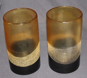 lot 92 image: Two Glass VasesCandle Holders