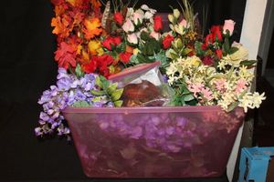 lot 131 image: Tote Full Of Artificial Flowers