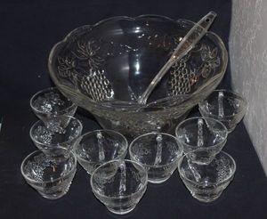 lot 132 image: Punch Bowl And Matching Cups