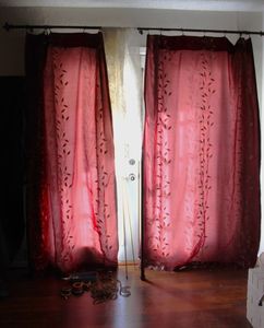 lot 192 image: Full Length Drapes, Lace Shear, Curtain Rods and More