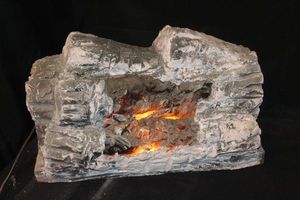 lot 221 image: Electric Faux Fireplace Log Heater