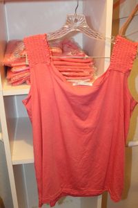 lot 224 image: Ten 1X Coral Colored Tank Top Tees, All Unworn