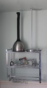 lot 298 image: Shelf and Bathroom Accessories as Shown