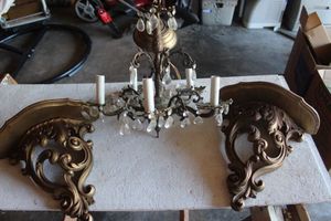 lot 22 image: Light fixture and Two Coordinating Shelves