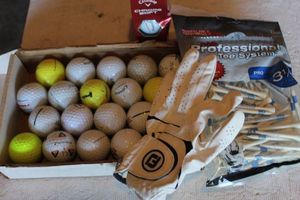 lot 29 image: Golf Balls, Ts and Gloves