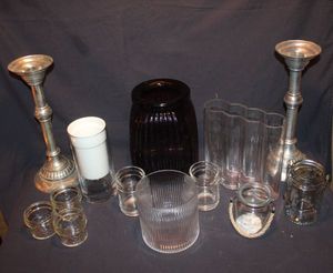 lot 309 image: Candle holders, Classes and Vases