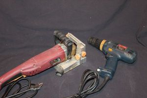 lot 337 image: Biscuit Joinerand Ryobi Corded Drill