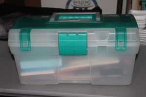 lot 404 image: Box of Stamping Supplies