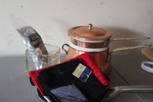 lot 434 image: Fundue Pot, Dish Clothes, and More