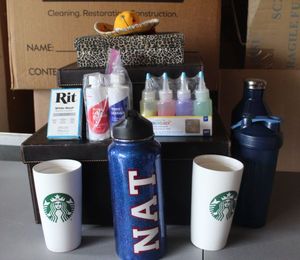lot 435 image: Boxes, Fabric Paint and Cups