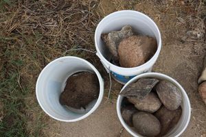lot 223 image: Landscape stones in buckets